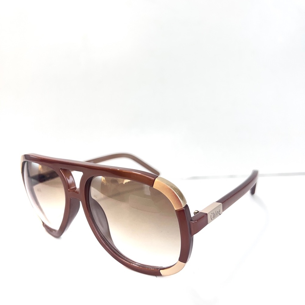 Chloe Brown and Gold Sunglasses